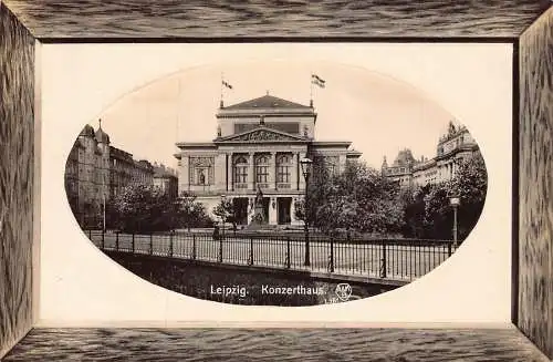 A169 Deutschland 1912 Leipziger Konzerthaus Konzerthaus Passepartout Vintage Postkarte