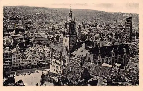 A170 Deutschland Stuttgart Rathaus Rathaus Vintage Postkarte
