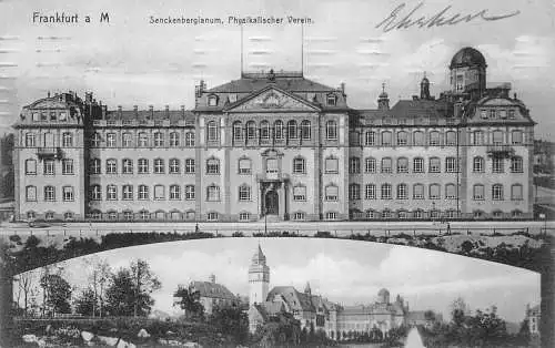 A170 Deutschland 1910 Frankfurt a M Senckenbergianum Physikalischer Verein Postkarte