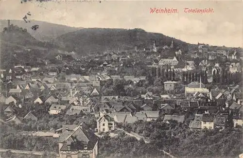 A170 Deutschland 1910 Weinheim Totalansicht Vintage Postkarte