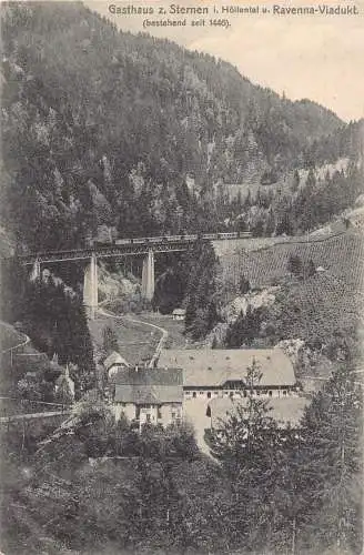 A172 Deutschland 1908 Zug Gasthaus z Sternen Höllental Ravenna Viadukt Postkarte