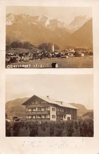 A172 Deutschland 1930 Oberstdorf Allg Panorama Gästehaus Pension RPPC Postkarte
