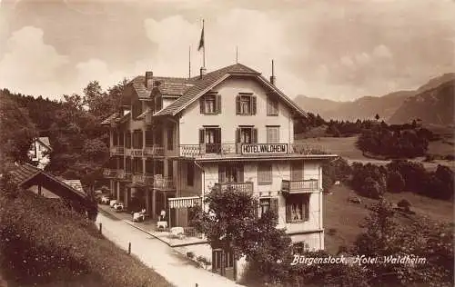 A173 Deutschland Hotel Waldheim Bürgenstock Restaurant Vintage Postkarte
