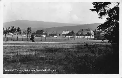 A173 Deutschland 1935 Gasthof Weitersglashütte b Carlsfeld Erzgeb Pension Postkarte