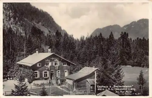 A177 Deutschland 1936 Gasthaus Z Breitachklamm Oberstdorf i Allg Haus Postkarte
