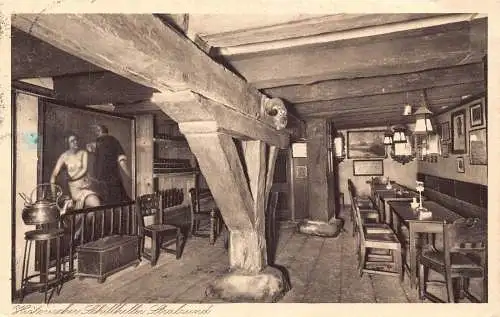 A174 Deutschland 1935 Historischer Schilkeller Stralsund Keller Weinkneipe Postkarte