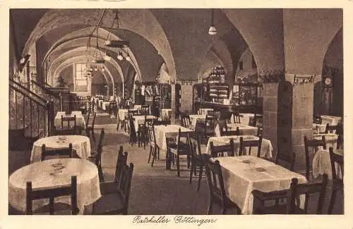 A173 Deutschland Ratskeller Groettingen Weinstube Kneipe Keller Vintage Postkarte
