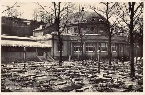 A174 Deutschland Hagen i W Parkhaus Park Sommer Terrasse Restaurant Vintage Postkarte