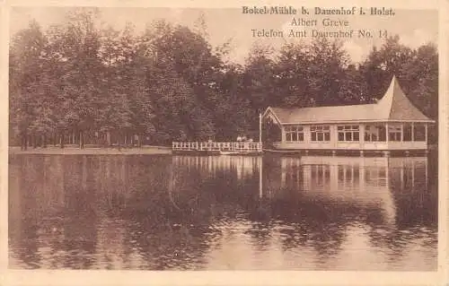A174 Deutschland 1928 Bokel Mühle b Dauenhof i Holst Pension See Vintage Postkarte