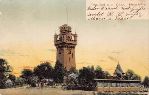 A174 Deutschland 1903 Frankfurt ad Oder Kleist Höhe Turm Vintage Postkarte