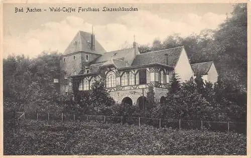 A175 Deutschland Bad Aachen Wald Caffee Forsthaus Pension Linzenshaeuschen AK