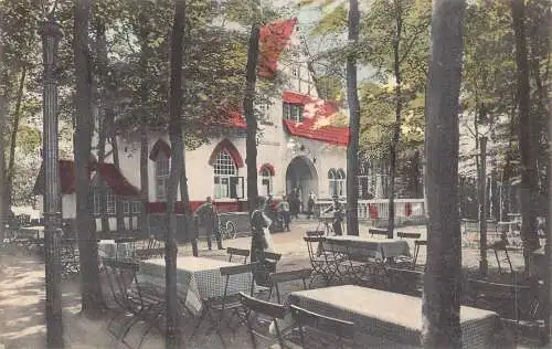 A177 Deutschland 1913 Waldschlösschen Sommergaststätte Fahrrad Postkarte