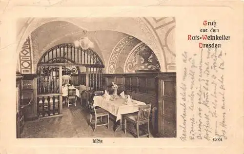 A175 Deutschland 1918 Gruss aus Ratten Weinkeller Dresden Weinkeller Feld Postkarte
