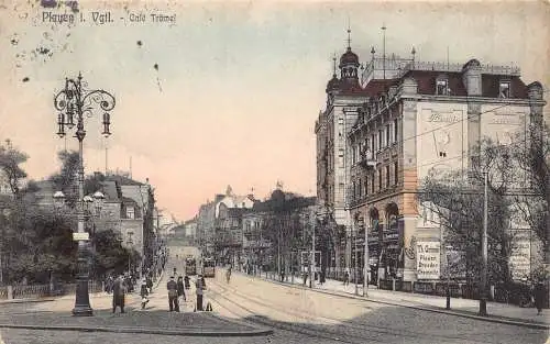 A176 Deutschland 1913 Plauen i Vgtl Cafe Troemel Hansi Schokolade Zigarren Postkarte