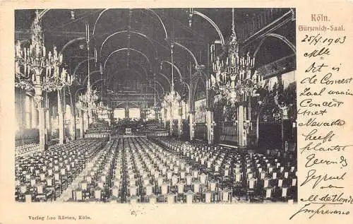 A175 Deutschland 1903 Guerzenich Konzerthaus in Köln Köln Postkarte