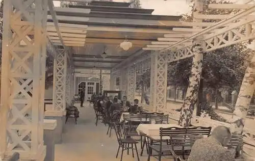 A178 Unbekannte Sommer Terrasse Restaurant Garten Echt Foto Vintage Postkarte