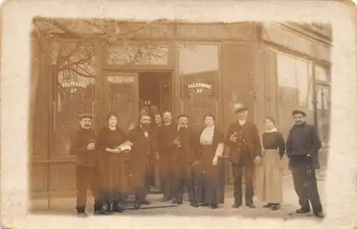 A178 Echt Foto Front Laden Handel Telefon Gruppe Frankreich Postkarte