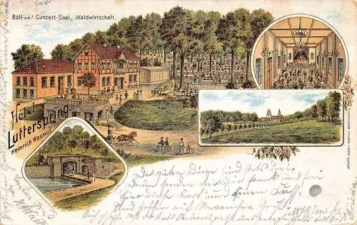 A175 Deutschland 1897 Hotel Lutterspring Ulme Waldwirtschaft Konzert Litho Postkarte