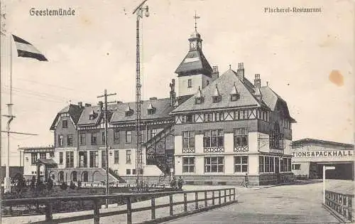 A176 Deutschland 1907 Geestemünde Fisch Fischerei - Restaurant Postkarte