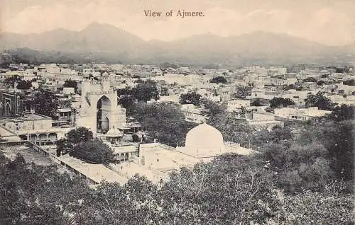 A007 Indien Panoramablick auf Ajmere Vintage Postkarte