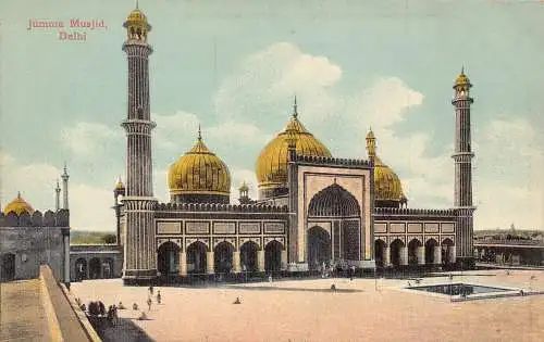 A007 Indien Jumma Musjid Tempel Delhi Vintage Postkarte