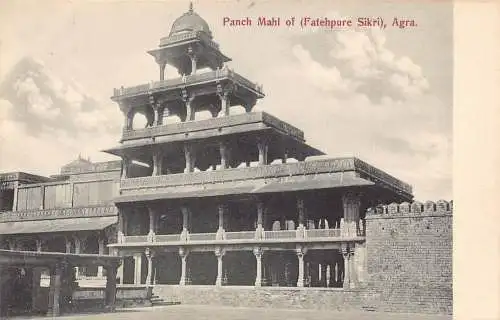 A006 Indien Agra Panch Mahl von Fatehpure Sikri Vintage Postkarte