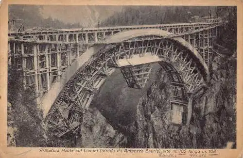 A761 Schweiz Armatura Ponte sul Lumiei strada da Ampezzo Brücke Postkarte