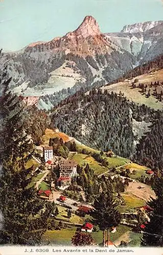 A761 Schweiz Les Avants et Dent de Jaman Vintage Postkarte