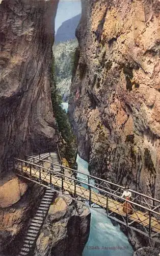 A761 Schweiz Aereschlucht Brücke Vintage Postkarte