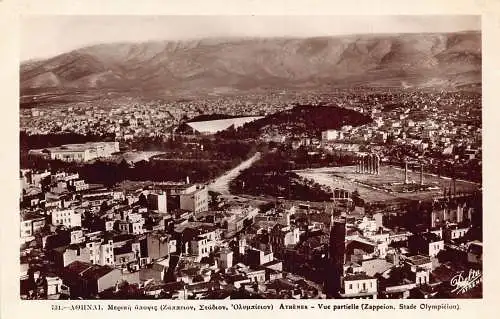 A762 Griechenland Athen Teilansicht Zappeion Stadion RPPC Vintage Postkarte