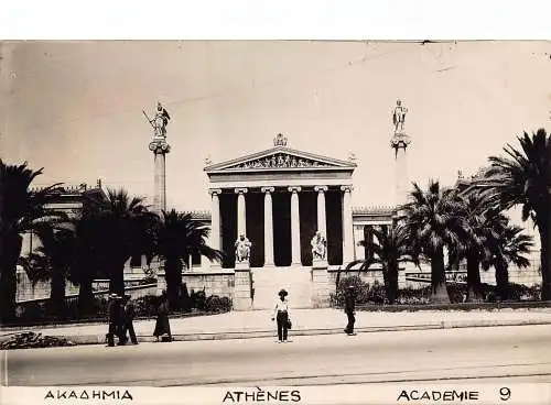 A762 Griechenland Athen Akademie RPPC Vintage Postkarte