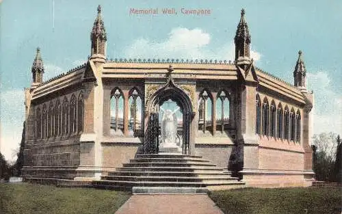 A006 Indien Memorial Well Cawnpore Vintage Postkarte