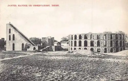 A006 Indien Janter Manter oder Obsevatory Delhi Vintage Postkarte
