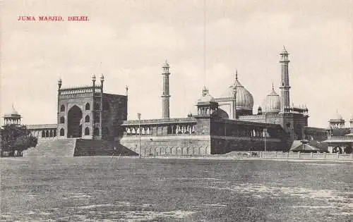 A007 Indien Juma Masjid Delhi Tempel Vintage Postkarte
