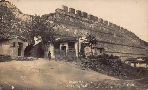 A762 Griechenland Saloniki Thessaloniki Stadtmauer RPPC Vintage Postkarte