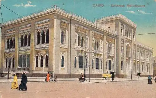 A763 Ägypten Kairo Sultanieh Bibliothek Bibliothek Vintage Postkarte