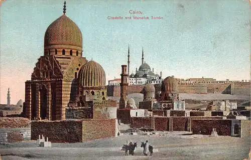 A763 Ägypten Kairo Zitadelle und Mameluk Gräber Vintage Postkarte