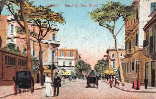 A763 Ägypten Kairo Emad El Dine Straßenwagen Oldtimer Postkarte