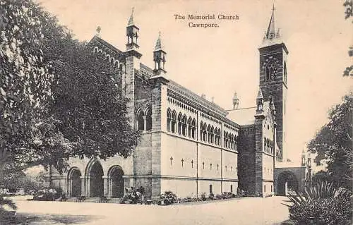 A004 Indien Memorial Church Cawnpore Vintage Postkarte