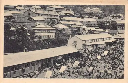 A004 Indien Darjeeling der Basar Markt Vintage Postkarte