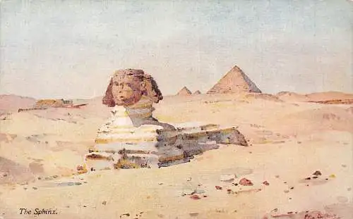 A763 Ägypten Die Sphinx Kunst von Ella du Cane Vintage Postkarte