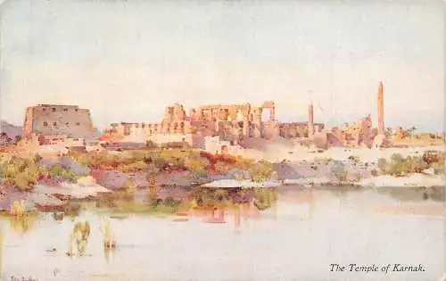 A763 Ägypten Tempel der Karnak Kunst von Ella du Cane Vintage Postkarte