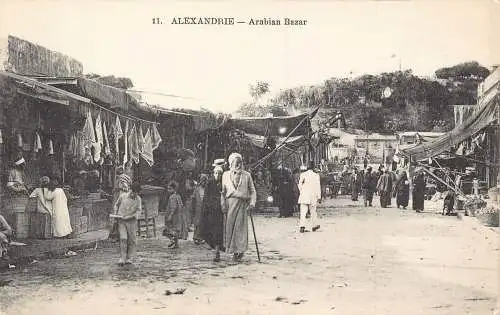 A764 Ägypten Alexandria Arabischer Basar Vintage Postkarte