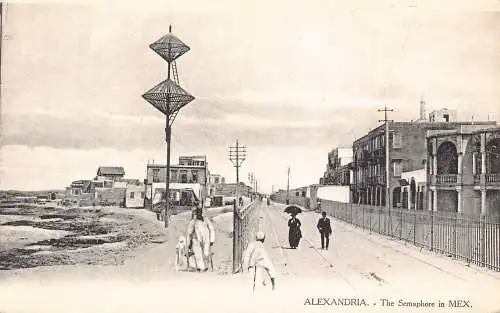 A764 Ägypten Alexandria Semaphore in MEX Vintage Postkarte