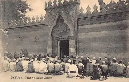 A764 Ägypten Kairo Priere a Zeida Zenab Gebet ethnische Vintage Postkarte