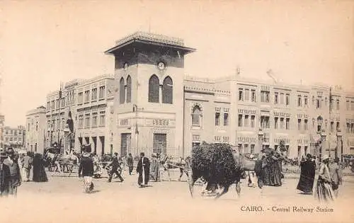 A764 Ägypten Kairo Hauptbahnhof Vintage Postkarte