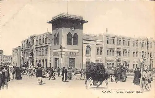 A764 Ägypten Kairo Hauptbahnhof Vintage Postkarte