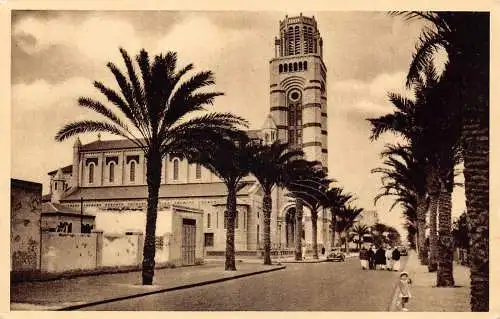 A764 Ägypten Port Said Boulevard Kitchener und Kathedrale Postkarte