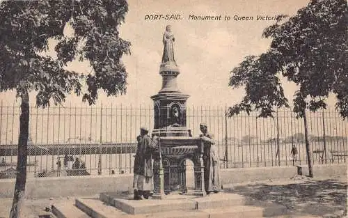 A764 Ägypten Port Said Monument to Queen Victoria Vintage Postkarte