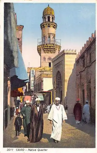 A764 Ägypten Kairo Ureinwohnerviertel Vintage Postkarte